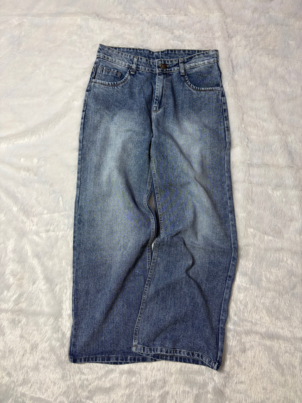 Faded Medium Wash Blue Denim