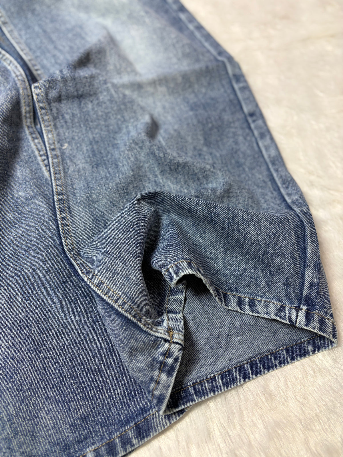 Faded Medium Wash Blue Denim
