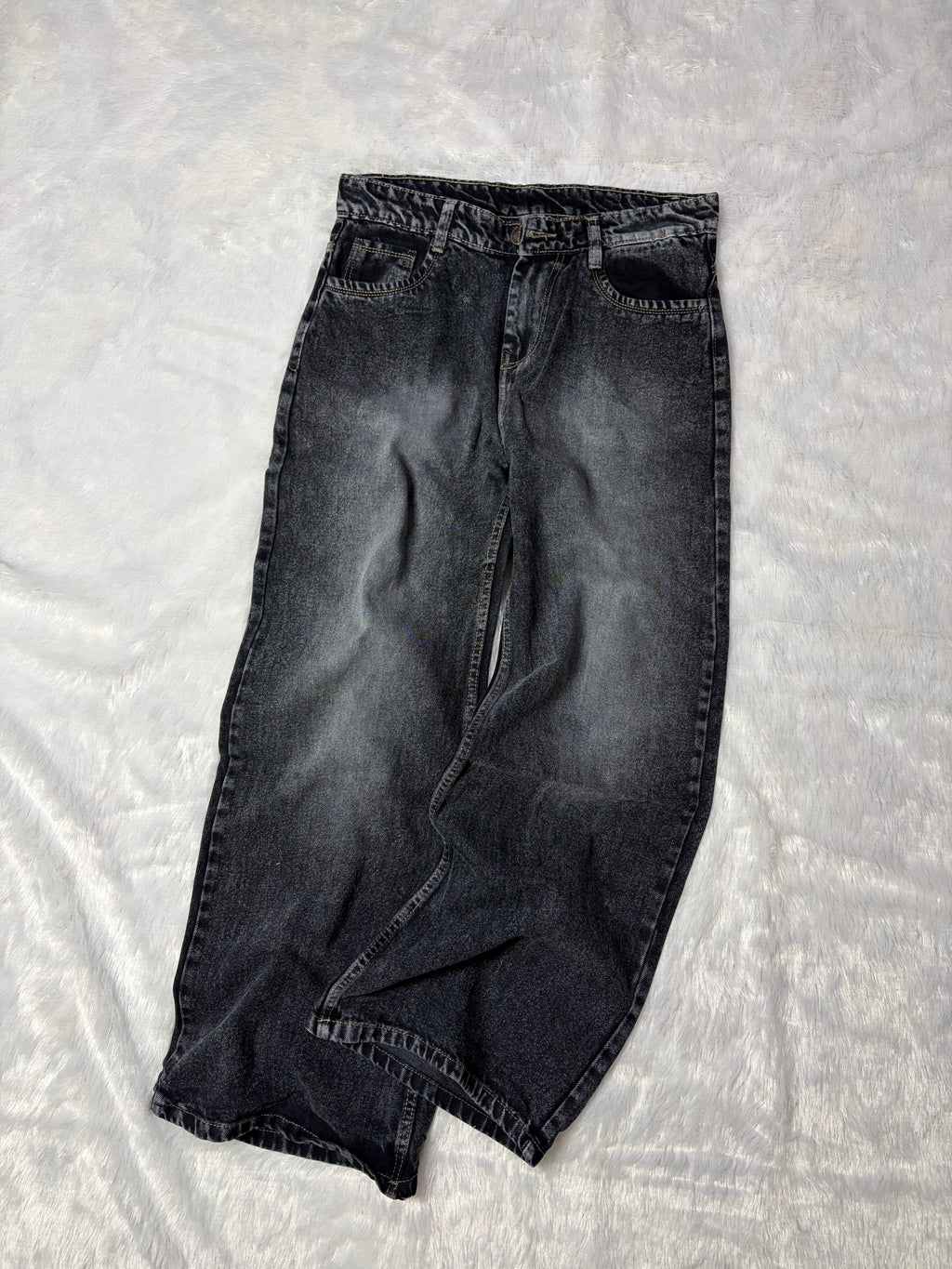 Acid Wash Dark Charcoal Denim