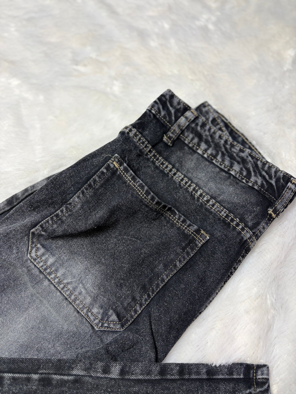 Acid Wash Dark Charcoal Denim
