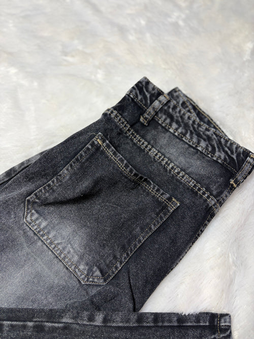 Acid Wash Dark Charcoal Denim