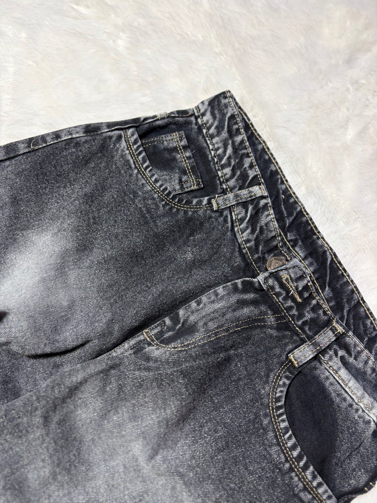 Acid Wash Dark Charcoal Denim